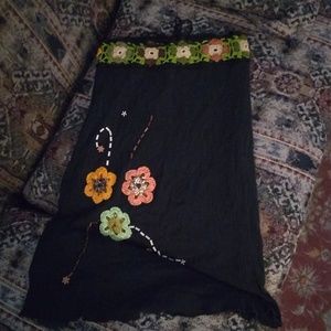 Floral handmade crossed inboder skirt